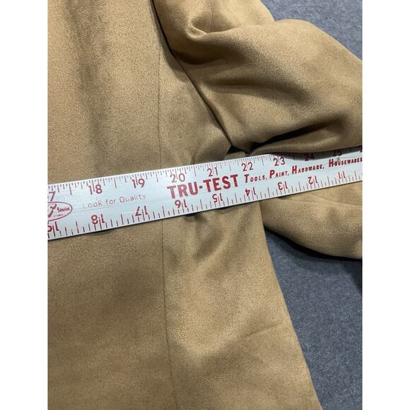 Vintage Lauren Ralph Lauren Sport Jacket Two Button Faux Suede Tan Mens Size 42S - Picture 11 of 12